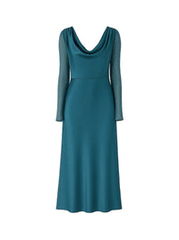 Silk blend midi dress - Grey