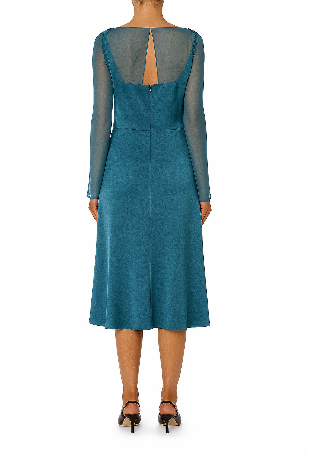 Silk blend midi dress - Grey