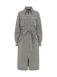 Robe midi en tissu structuré - Grey