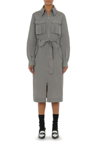 Robe midi en tissu structuré - Grey