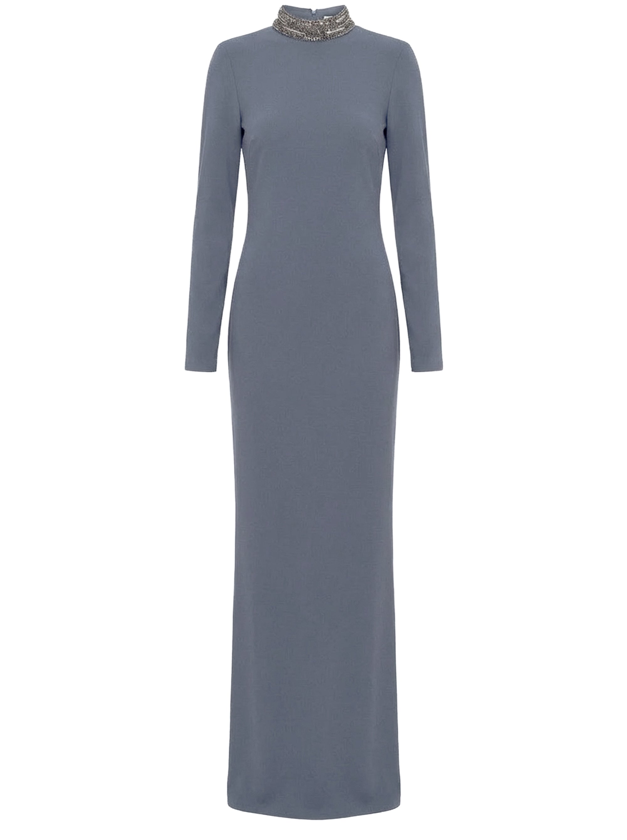 Robe longue avec broderie - Grey
