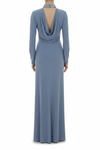 Robe longue avec broderie - Grey