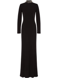 Robe longue avec broderie - Black