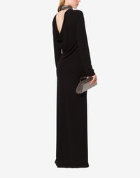 Robe longue avec broderie - Black