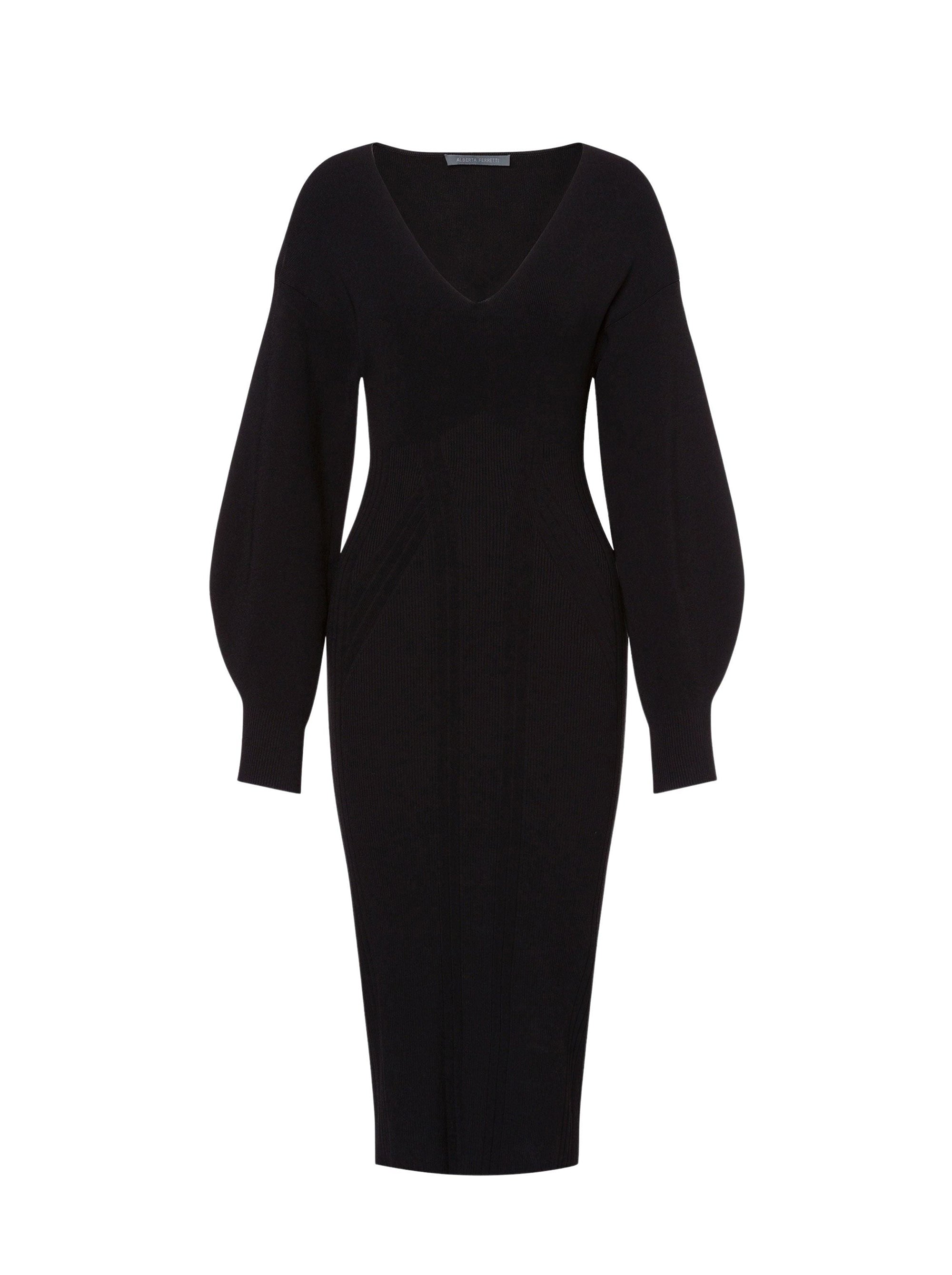 Robe midi en maille - Black