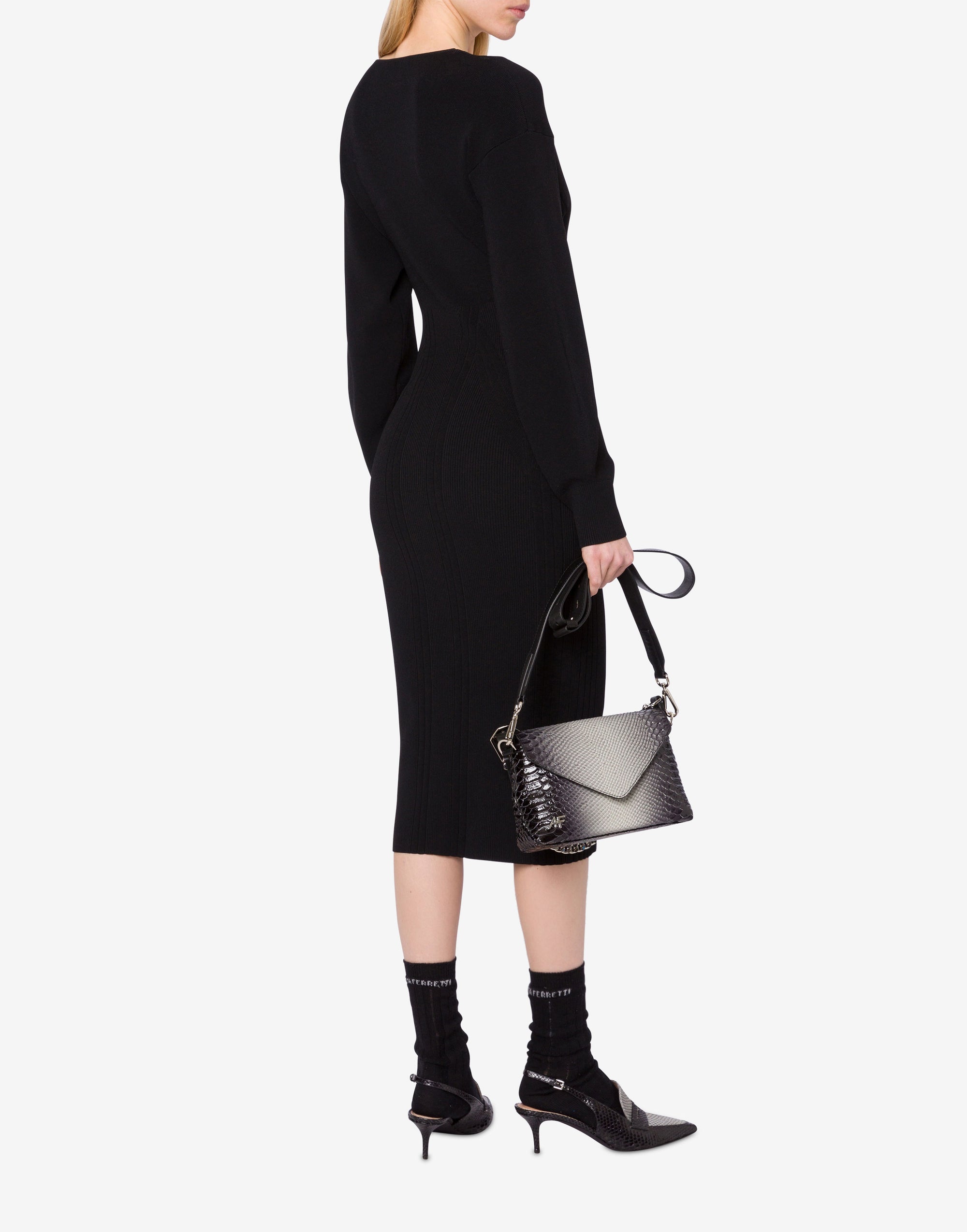 Robe midi en maille - Black