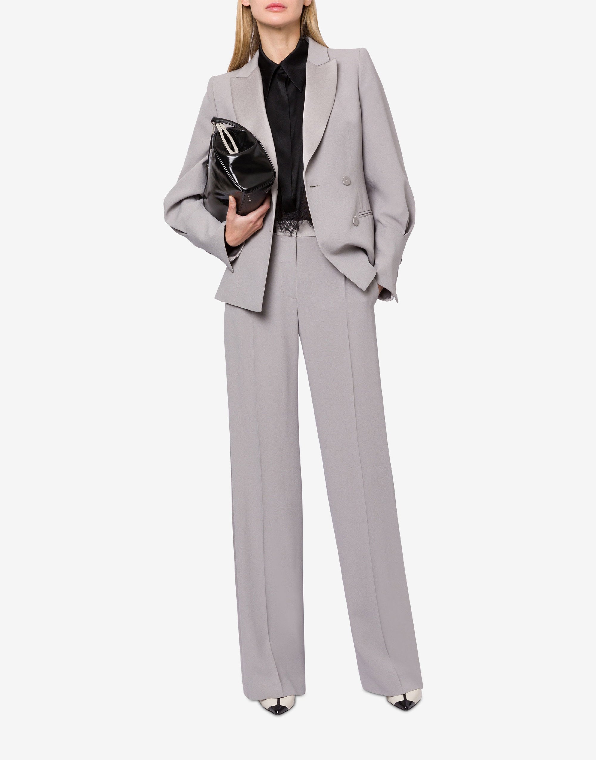 Veste croisée en satin - Grey