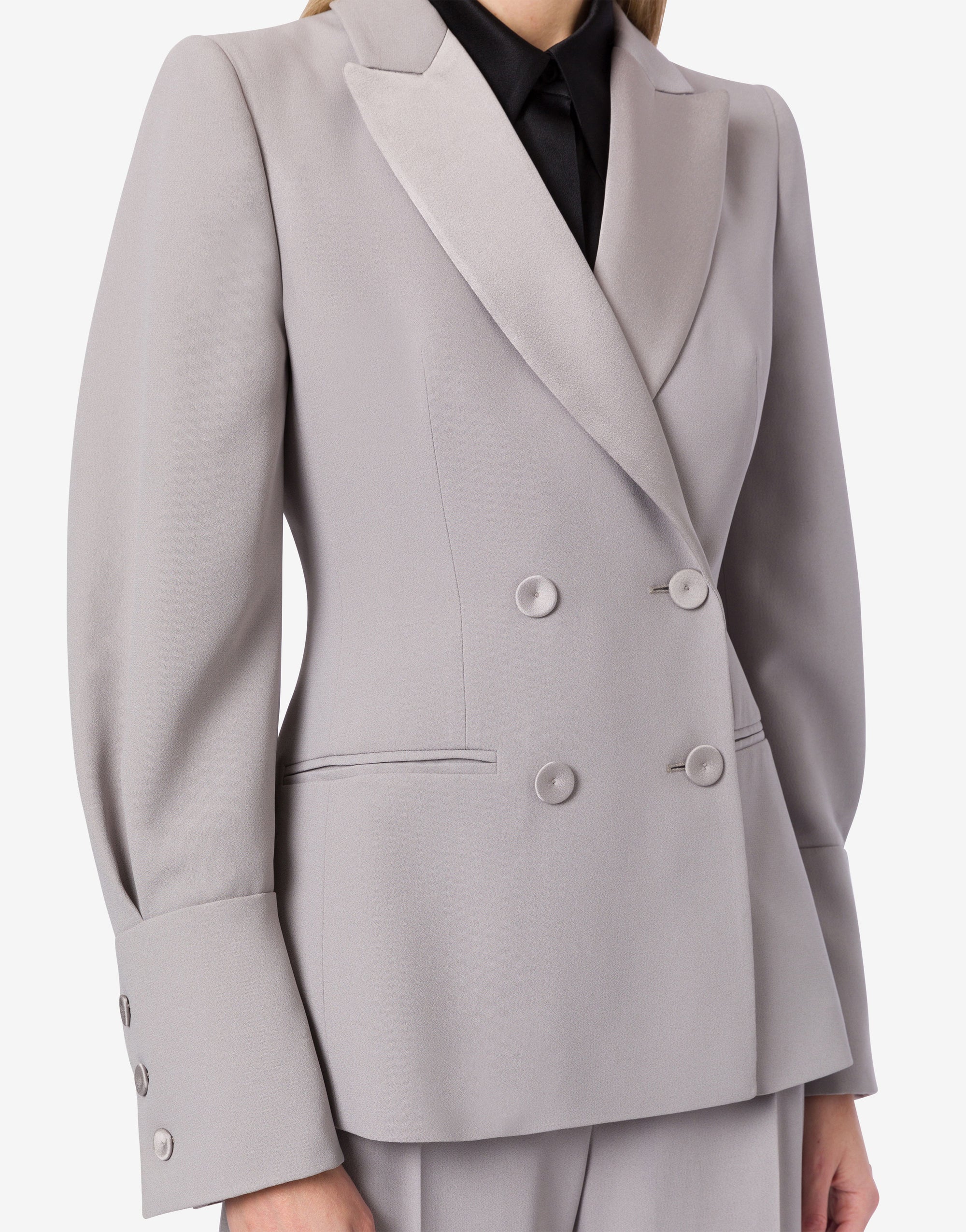 Veste croisée en satin - Grey