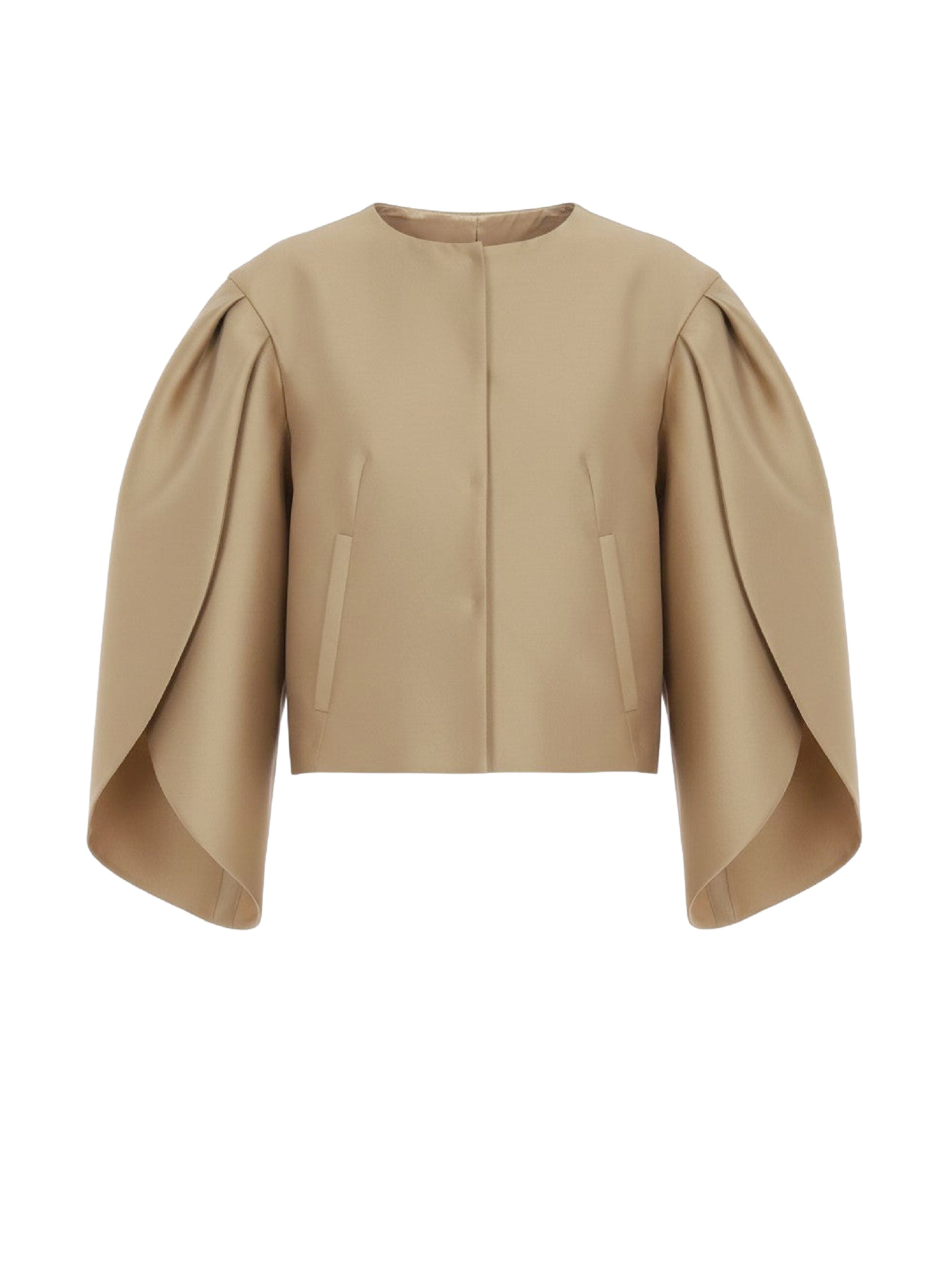 Veste courte à manches tulipe - Beige