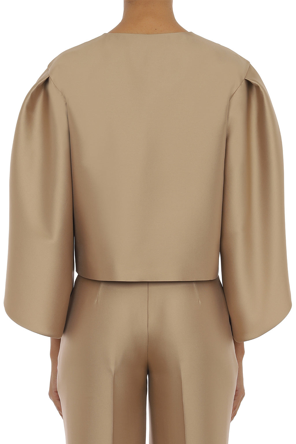 Veste courte à manches tulipe - Beige