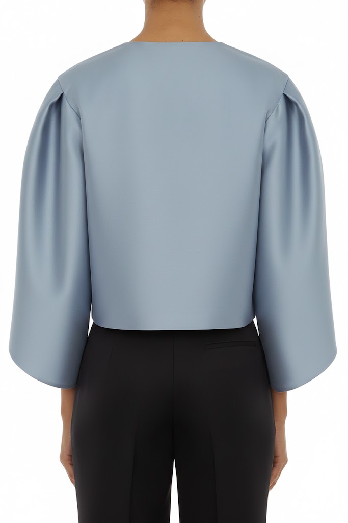 Veste courte à manches tulipe - Grey
