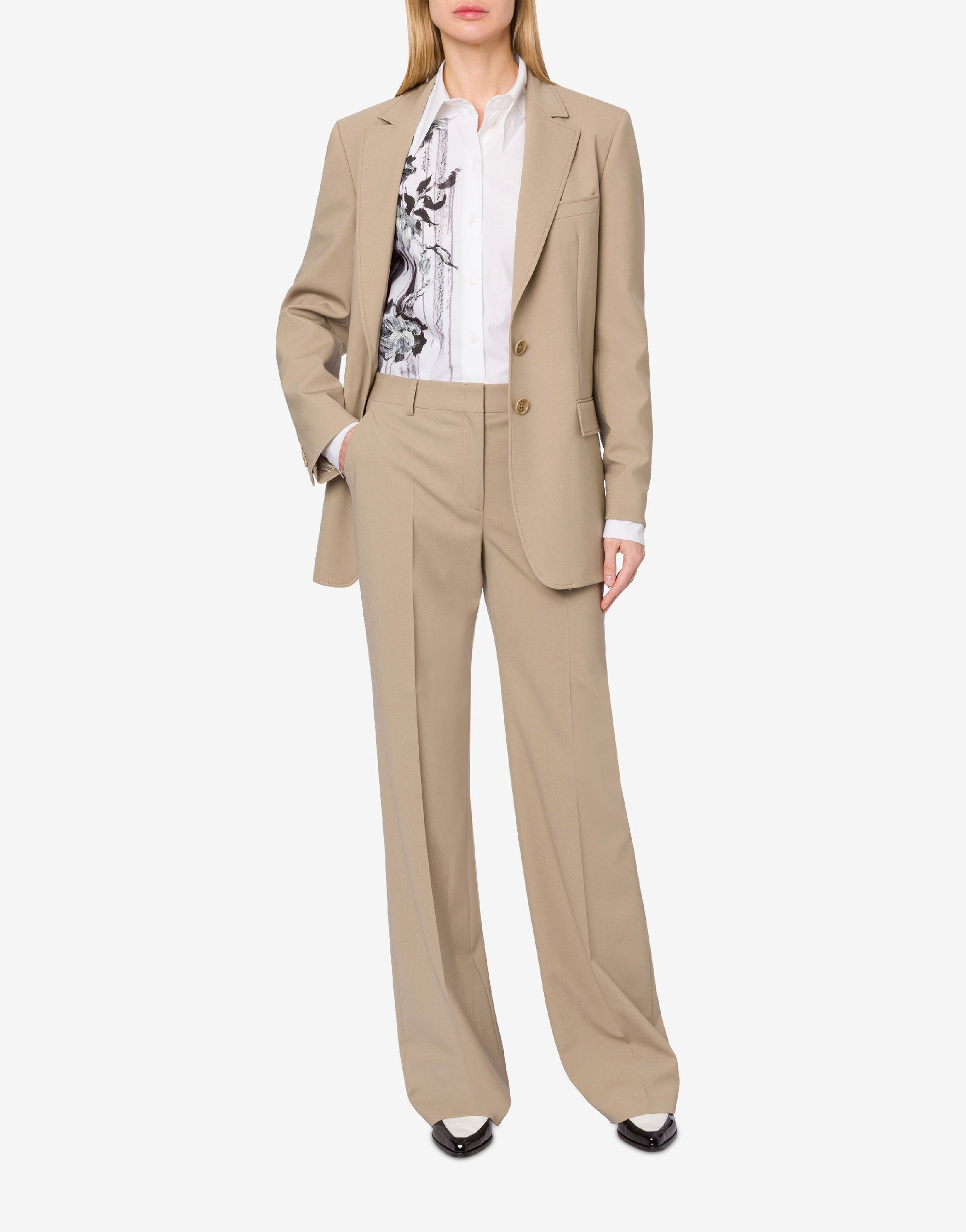 Veste en toile de laine stretch - Beige