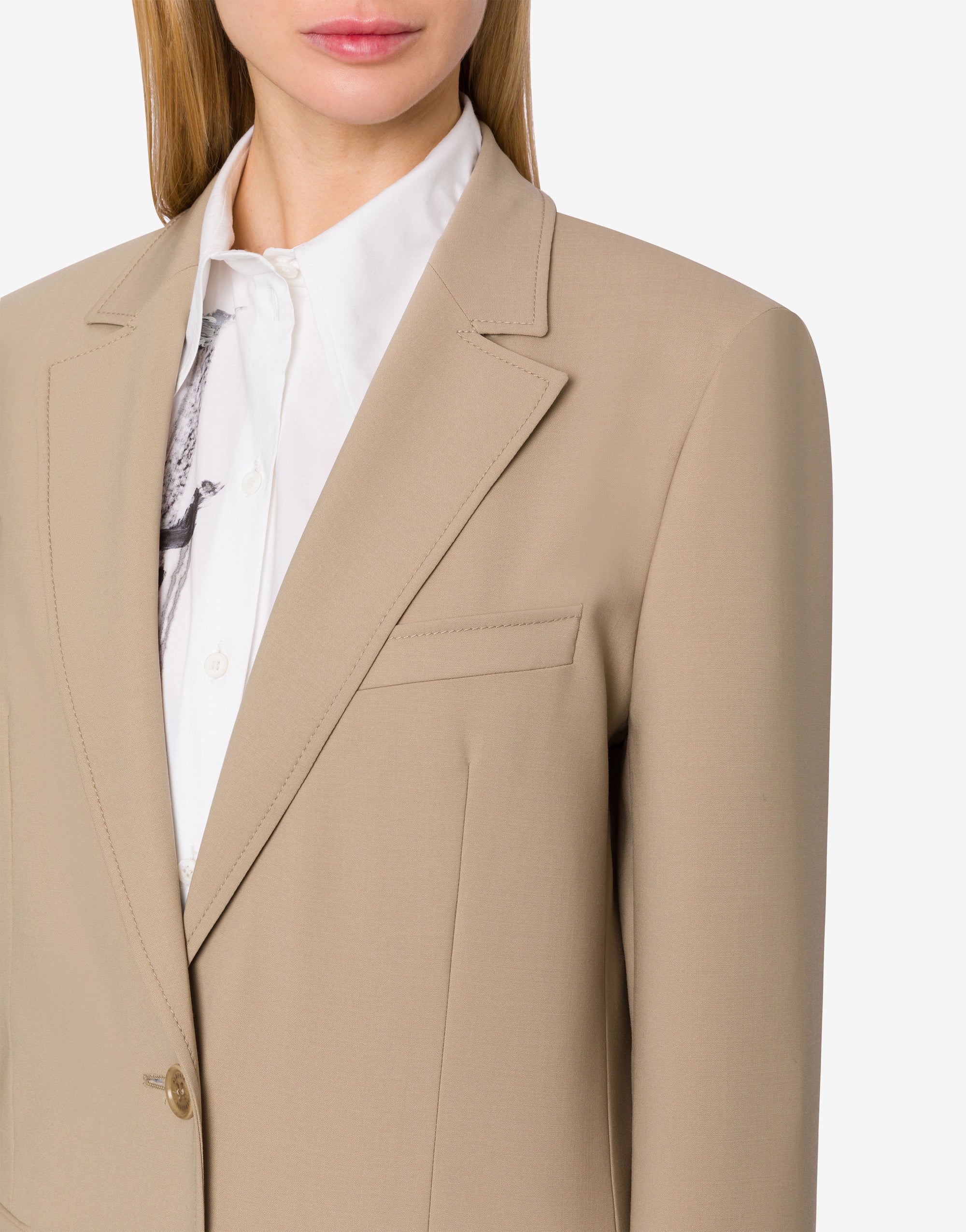 Veste en toile de laine stretch - Beige
