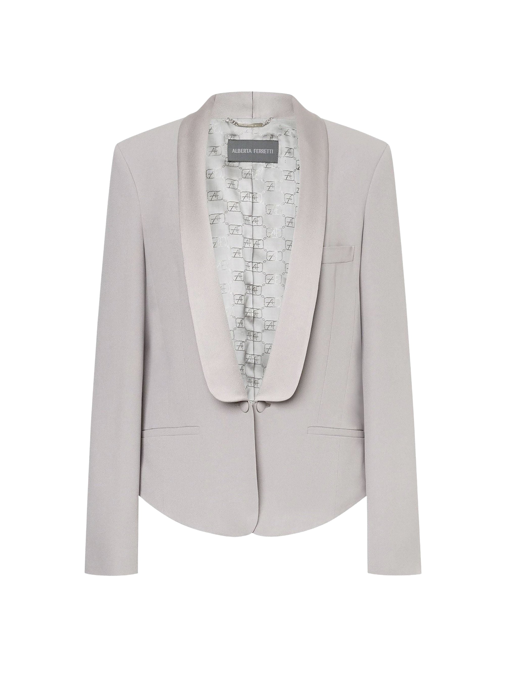 Satin rhinestone jacket - Grey