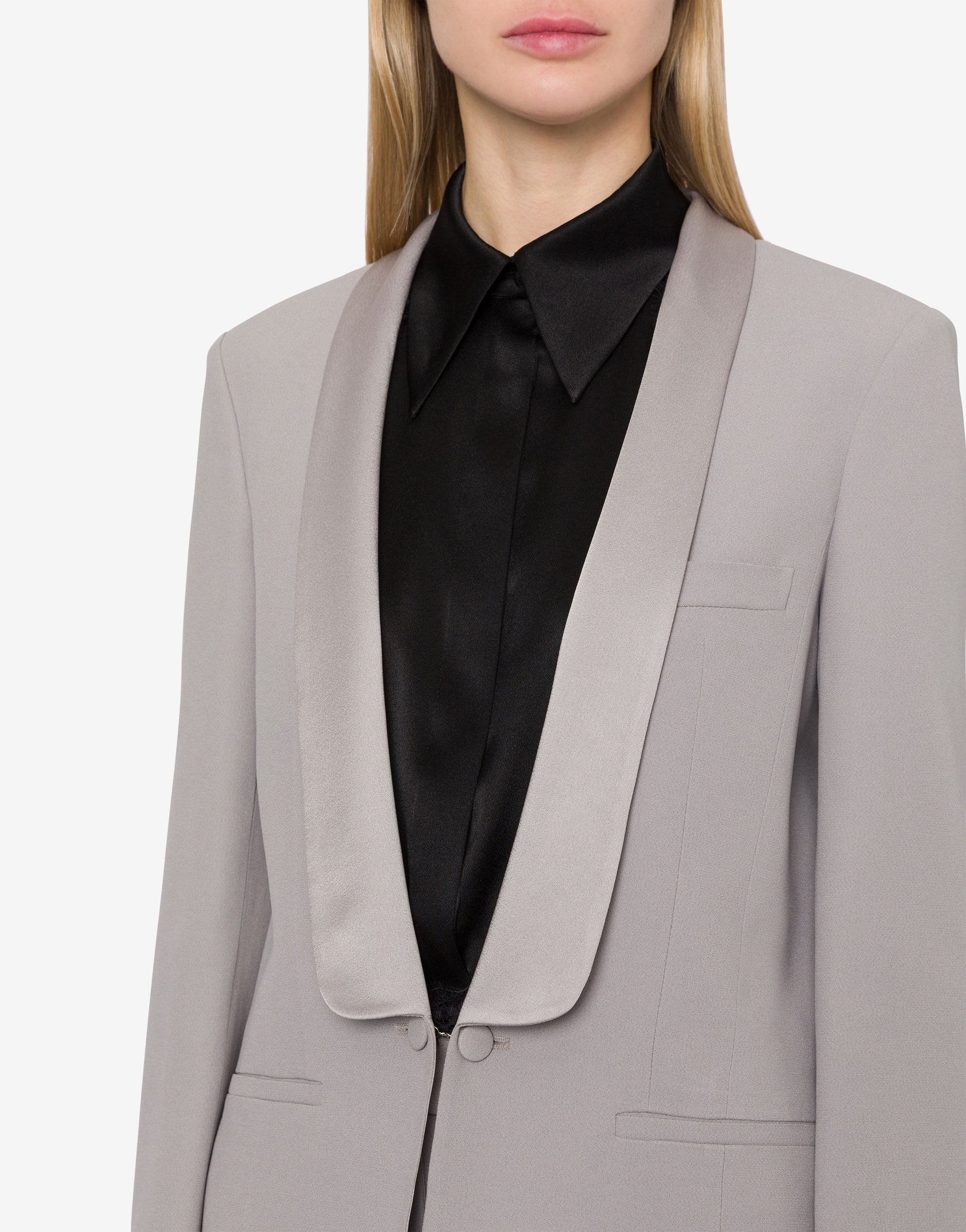 Satin rhinestone jacket - Grey