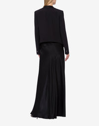 Satin rhinestone jacket - Black