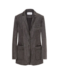 Veste en denim marbré stone washed - Dark Grey