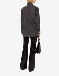 Veste en denim marbré stone washed - Dark Grey