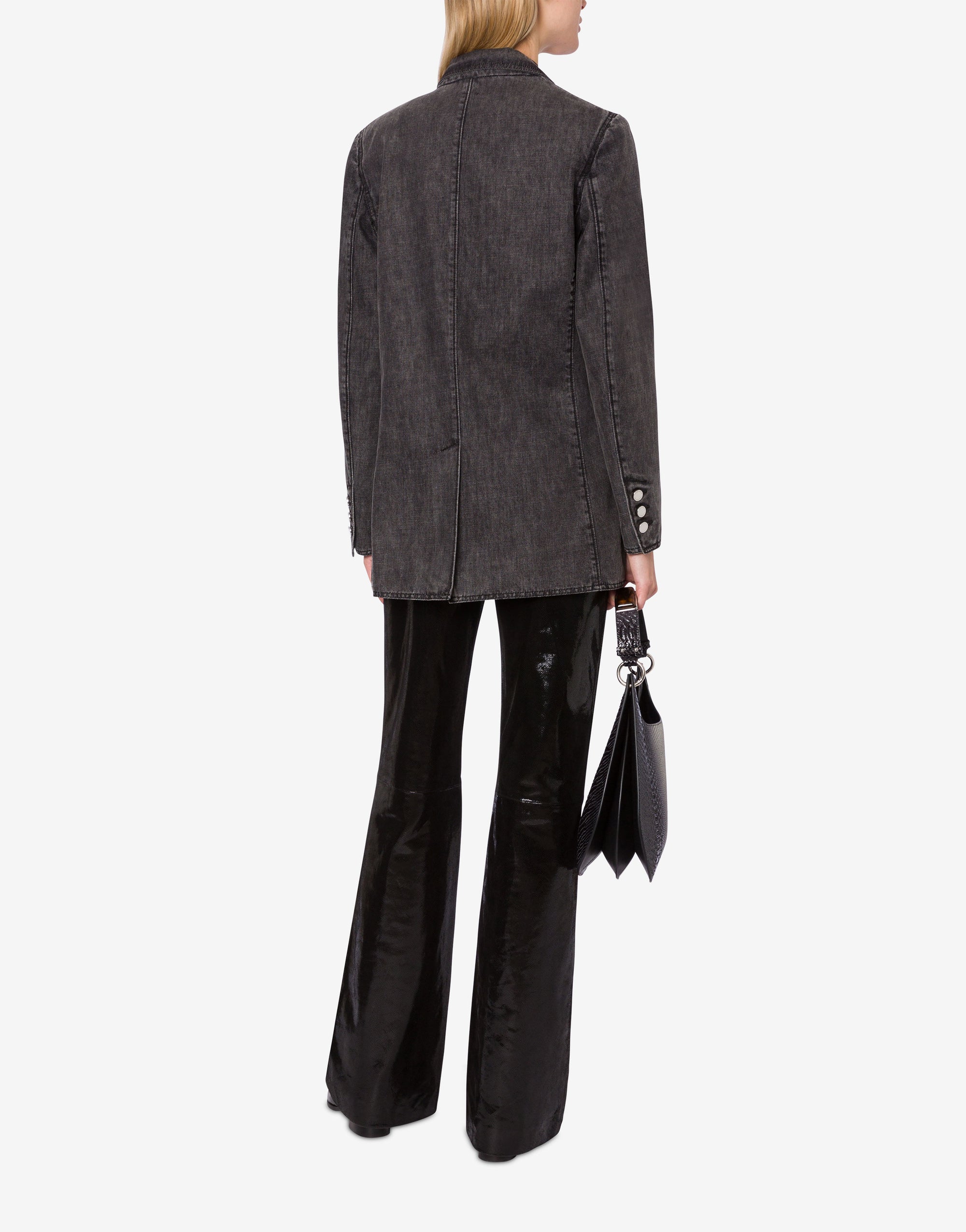 Veste en denim marbré stone washed - Dark Grey