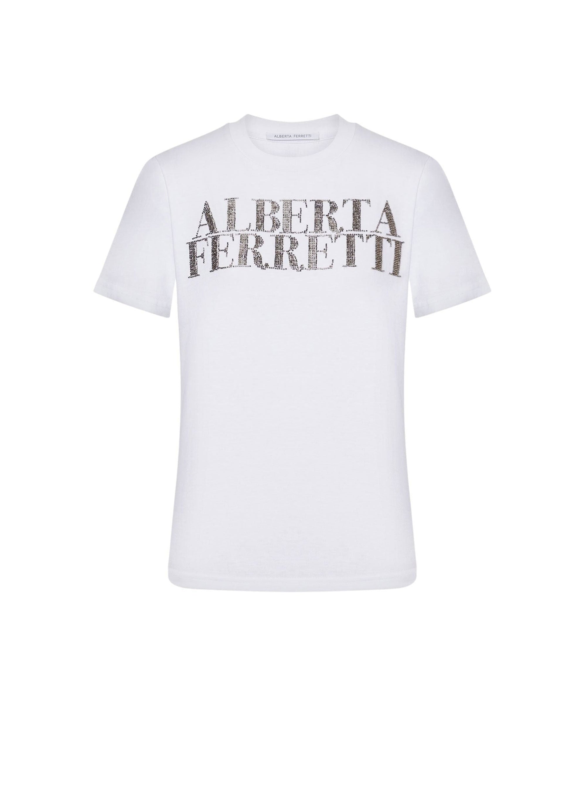 T-shirt en coton avec logo brodé - White