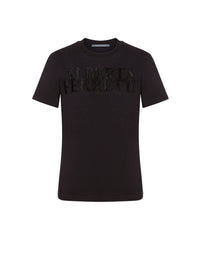 T-shirt en coton avec logo brodé - Black