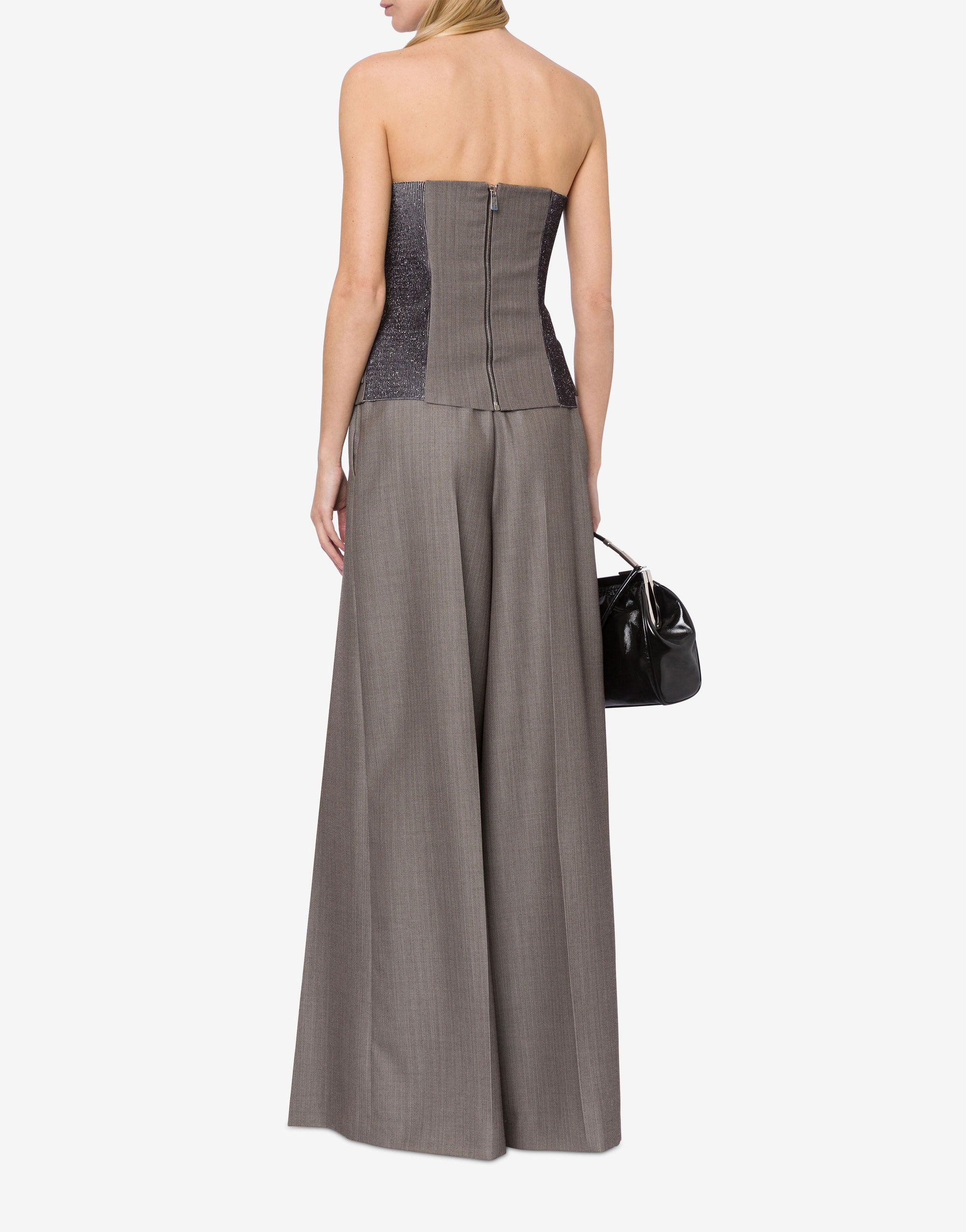 Bustier in wool tweed - Dark Grey