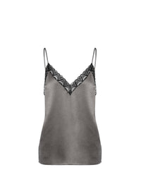 Débardeur en soie mélangée avec dentelle - Dark Grey