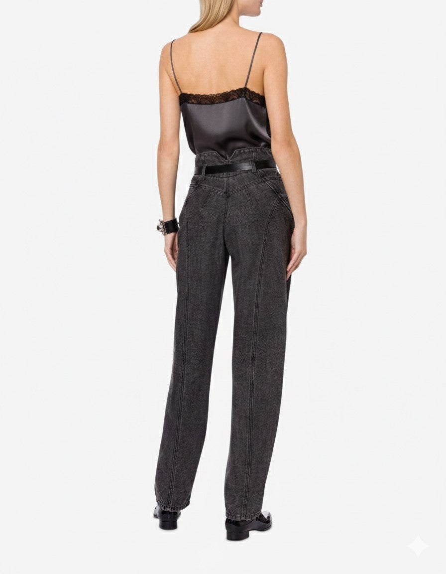 Débardeur en soie mélangée avec dentelle - Dark Grey