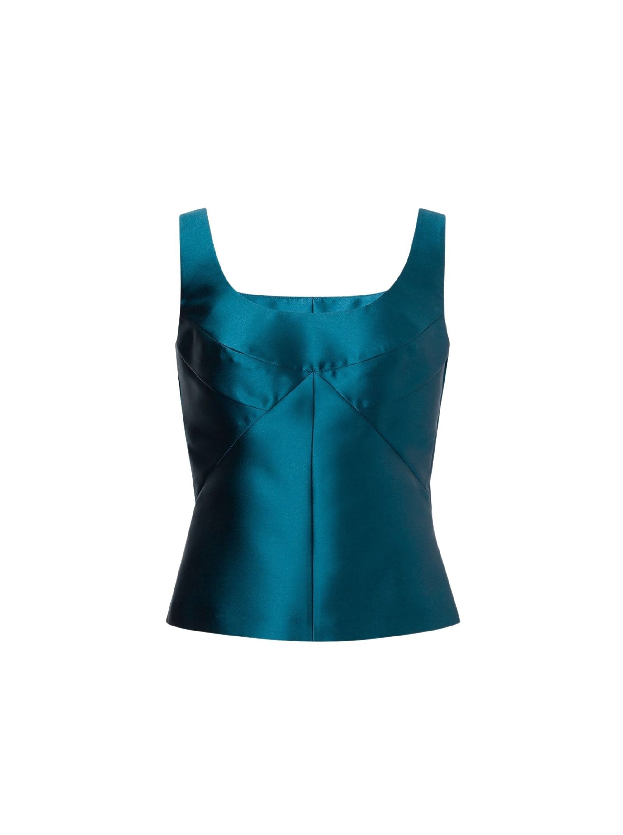 Shiny fitted tank top - Blue
