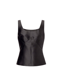 Shiny fitted tank top - Black