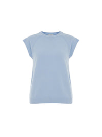 Top en laine à manches cap - Blue