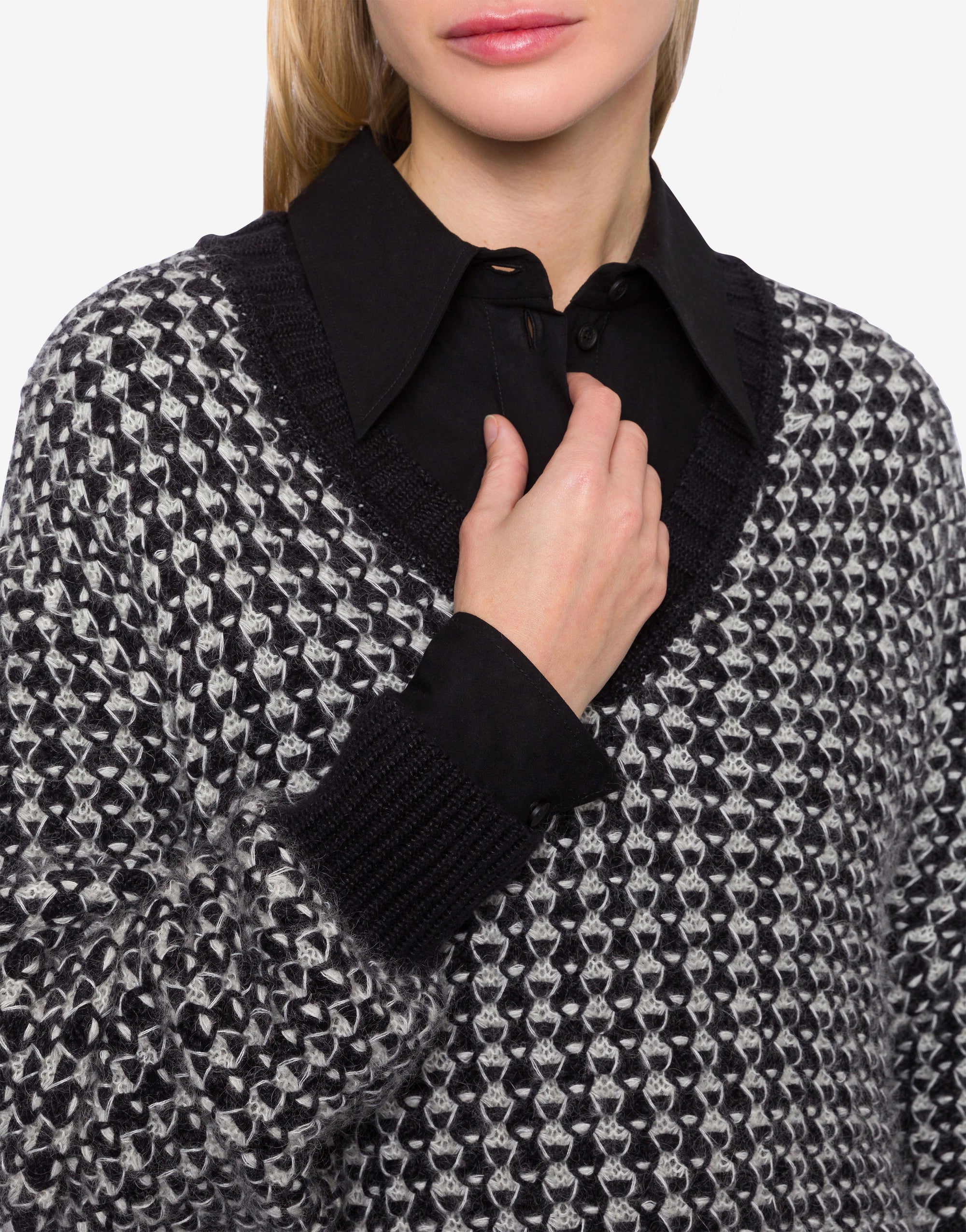 Pull oversize en mohair mélangé - Dark Grey