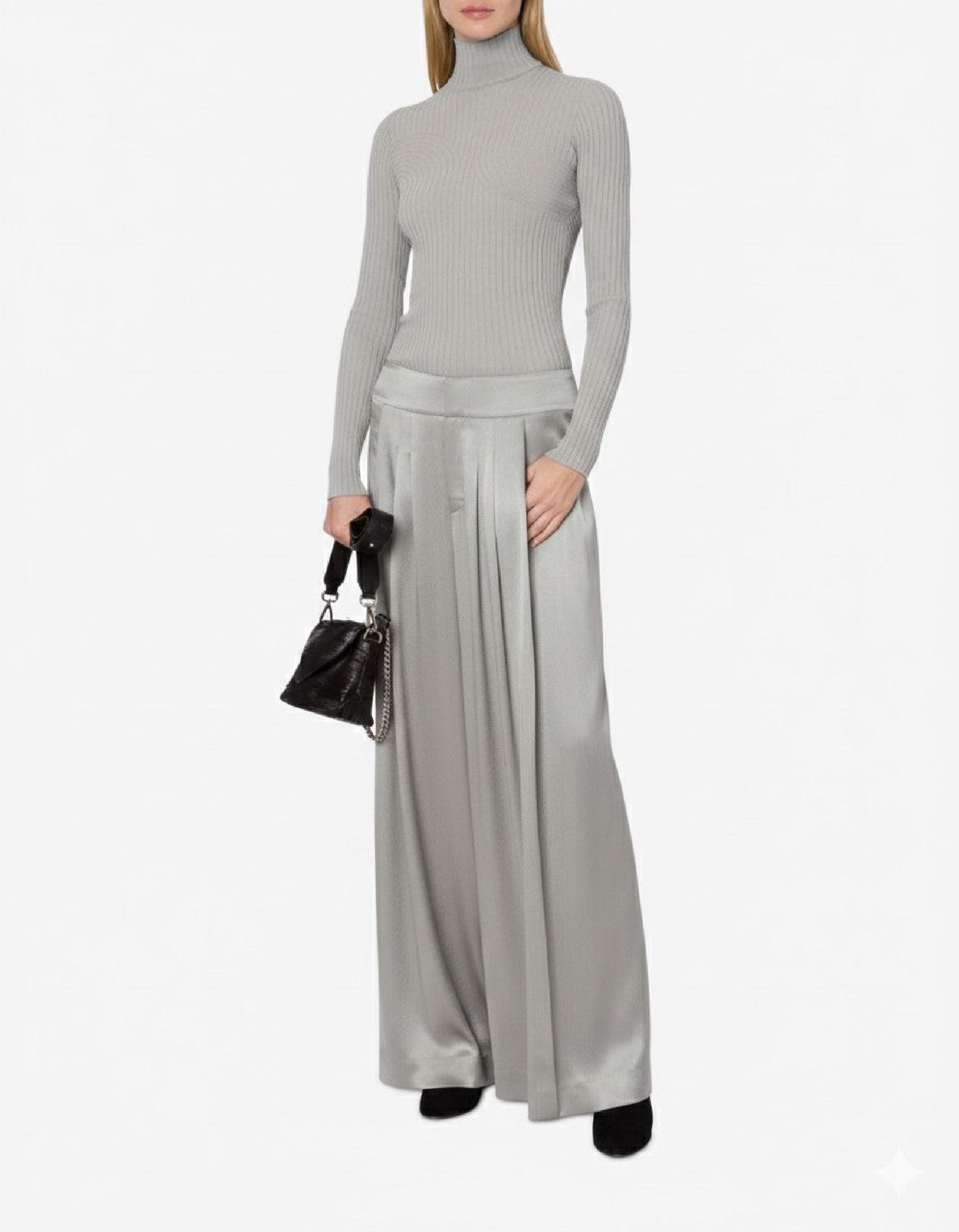 Pull à col montant stretch - Grey