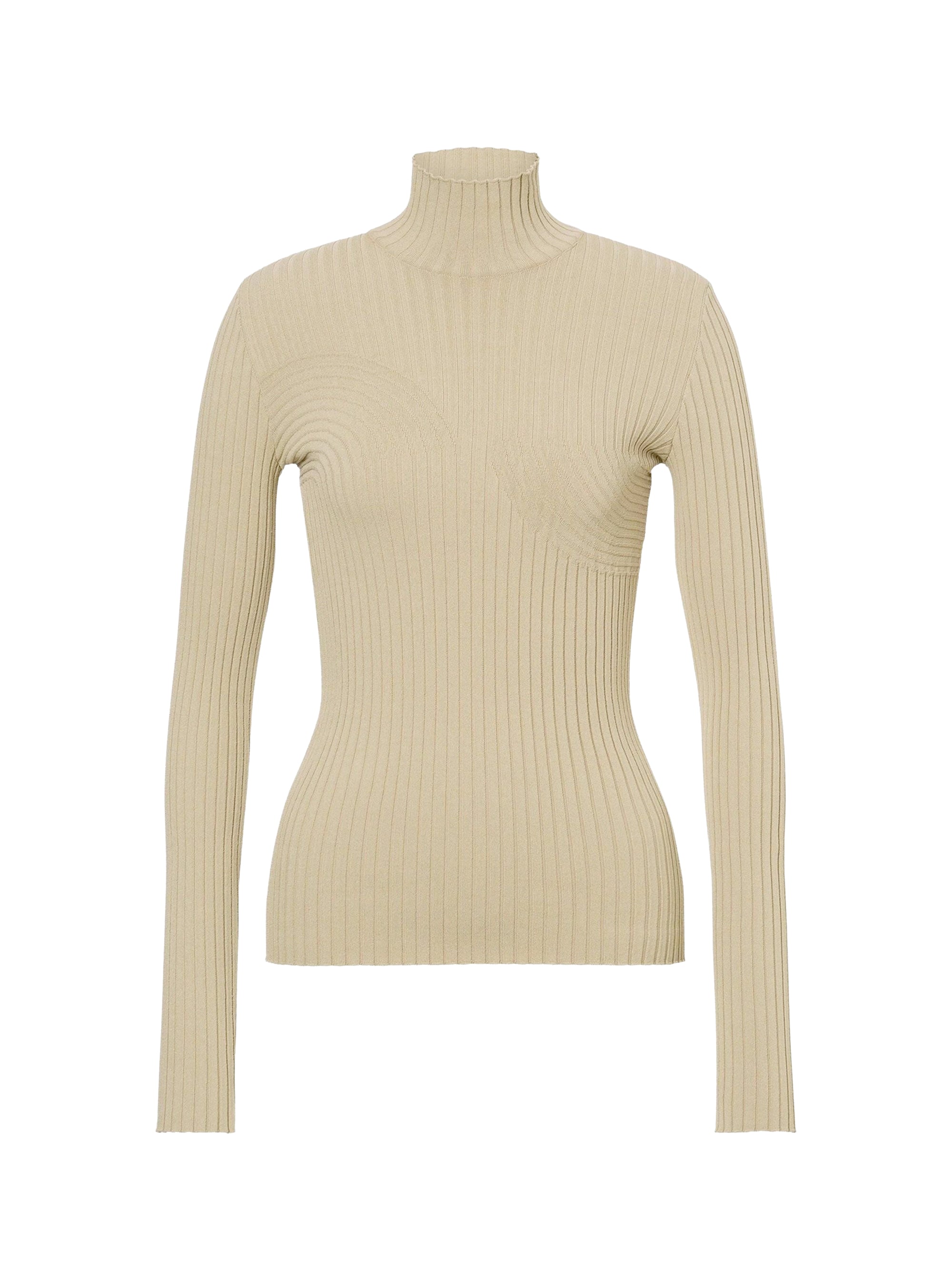 Pull à col montant stretch - Beige