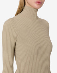 Pull à col montant stretch - Beige
