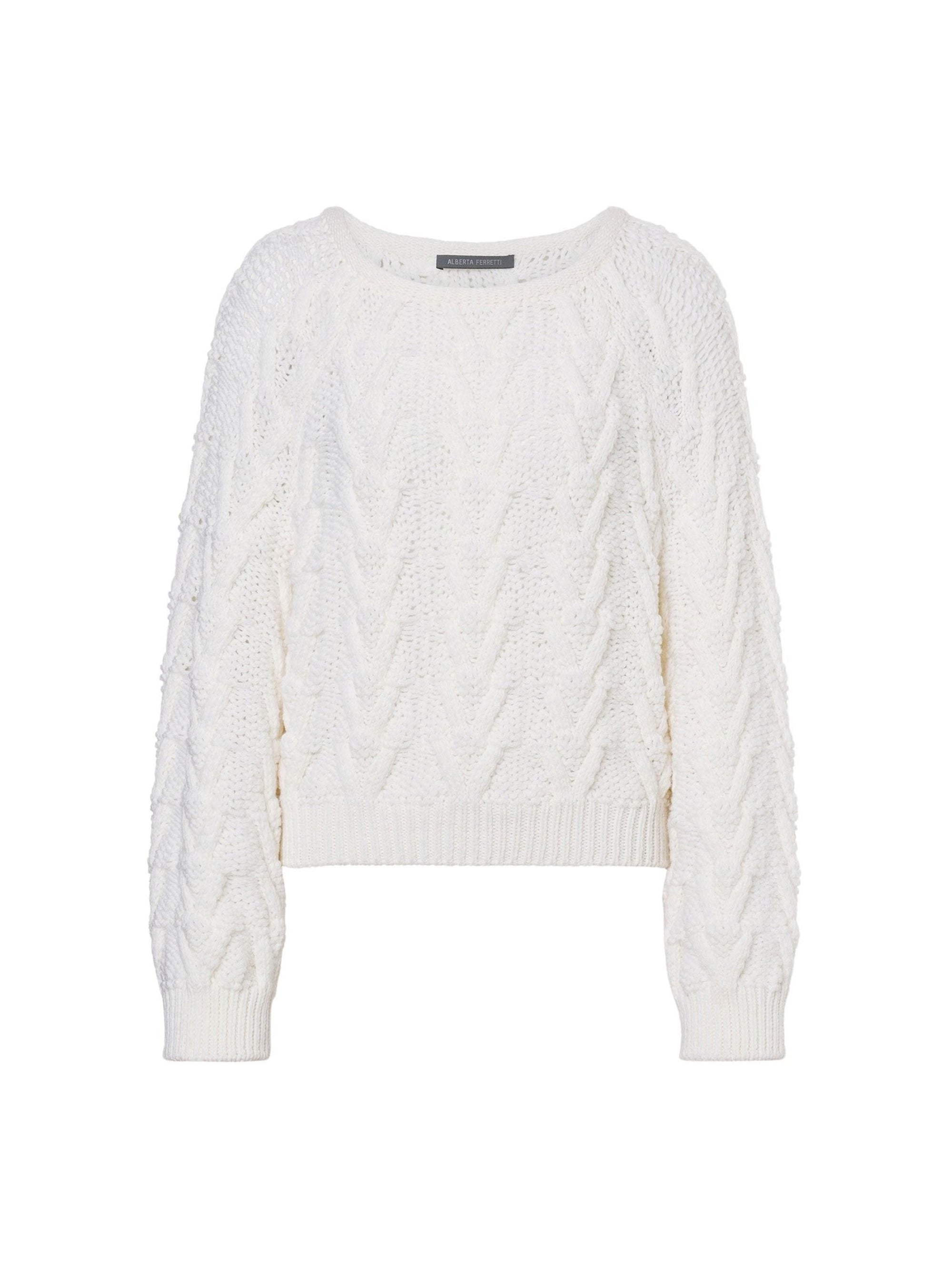 Pull ajouré en laine - Ivory