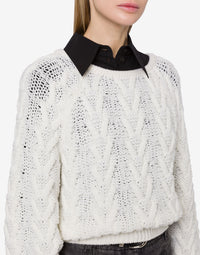 Pull ajouré en laine - Ivory