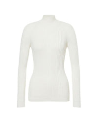 Pull côtelé en laine - Ivory