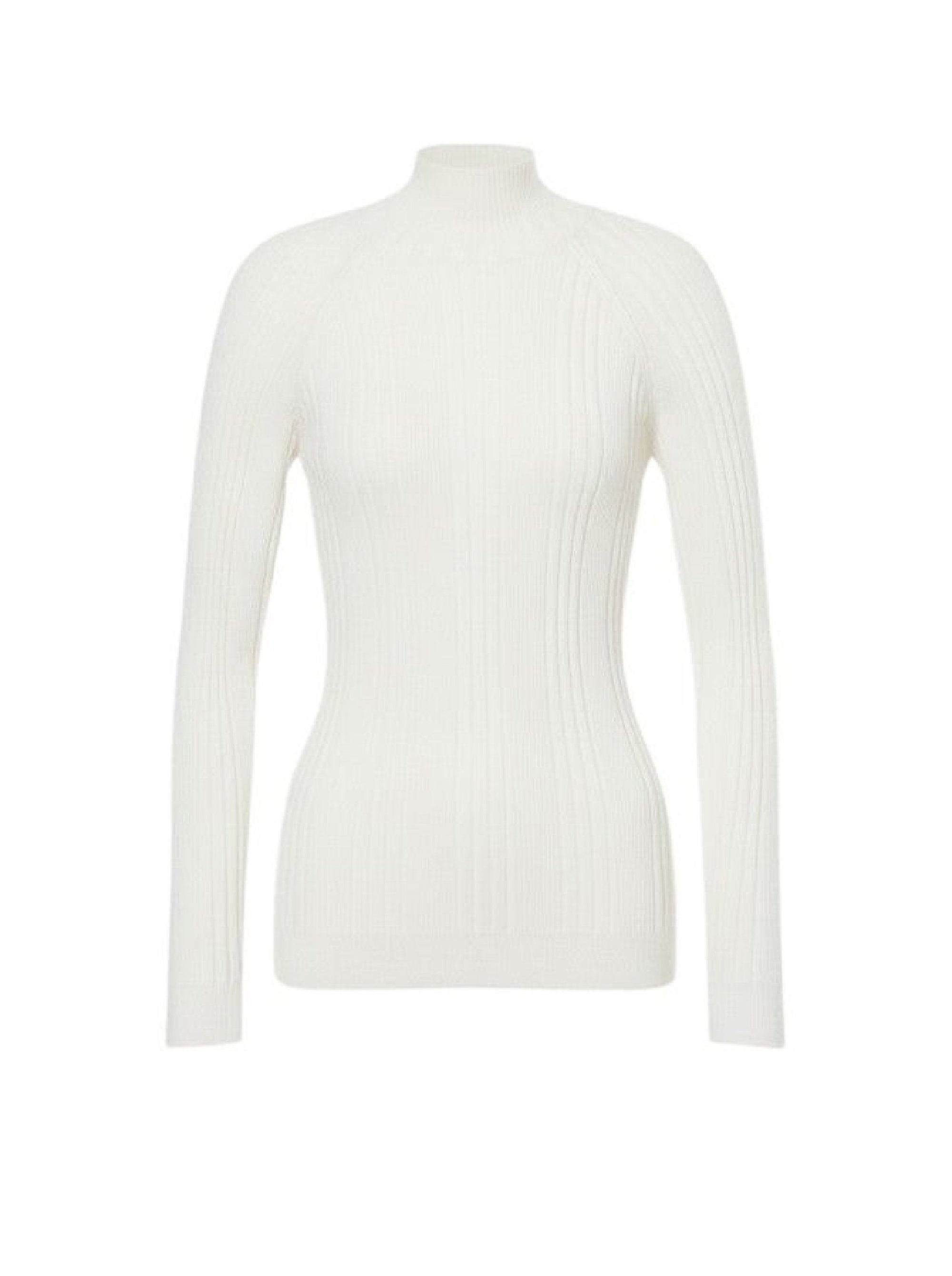 Pull côtelé en laine - Ivory