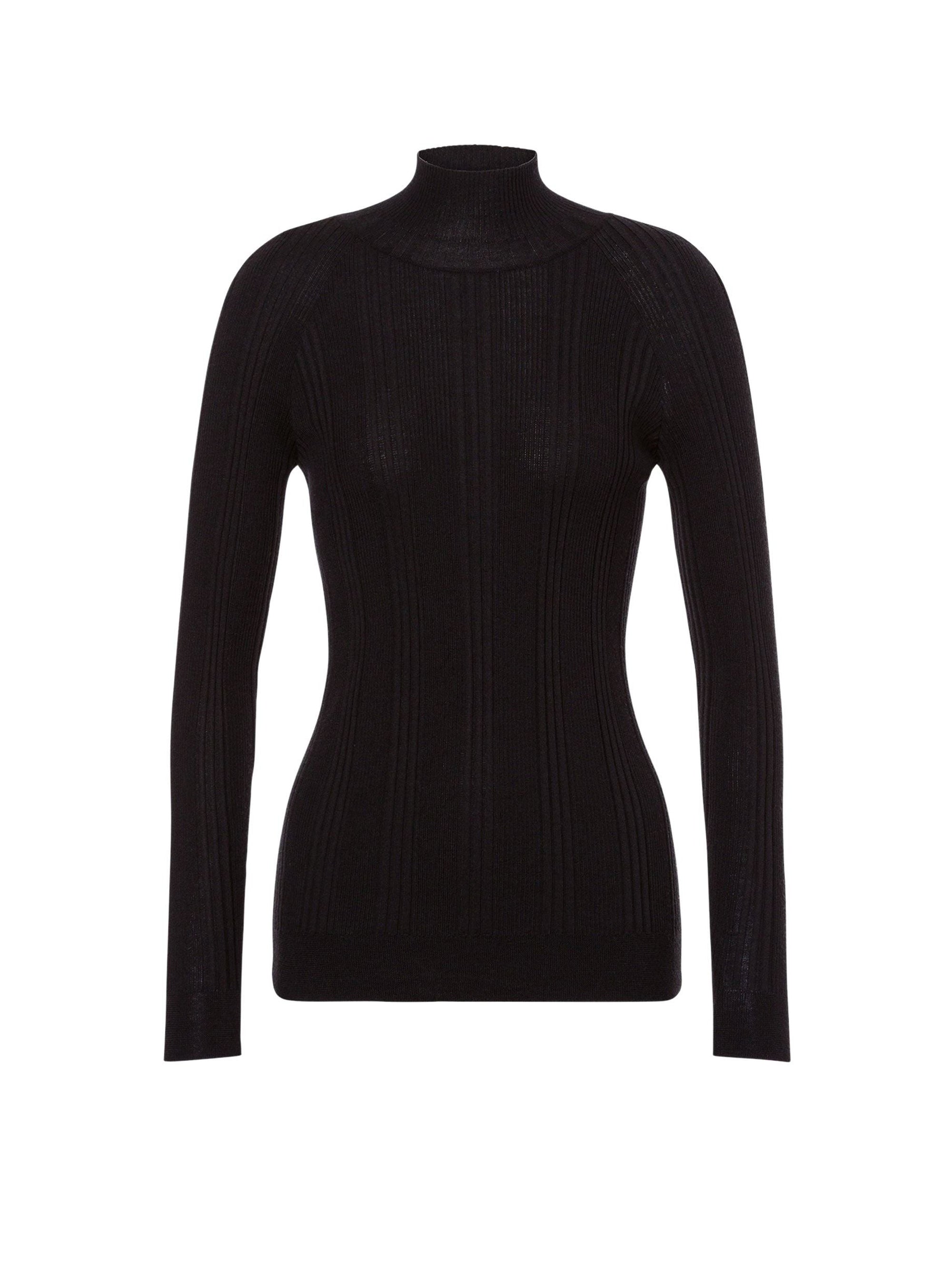Pull côtelé en laine - Black