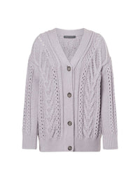 Cardigan oversize en laine - Light Grey