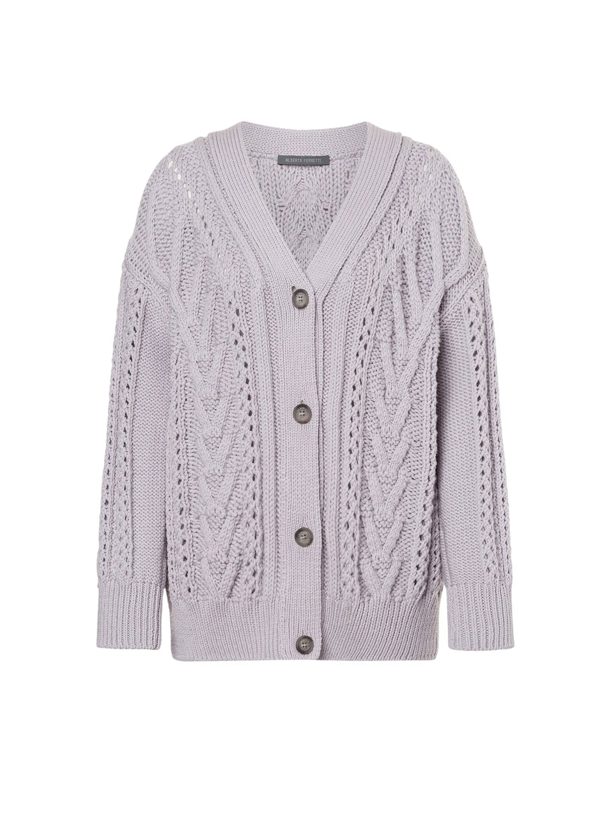 Cardigan oversize en laine - Light Grey