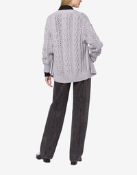 Cardigan oversize en laine - Light Grey