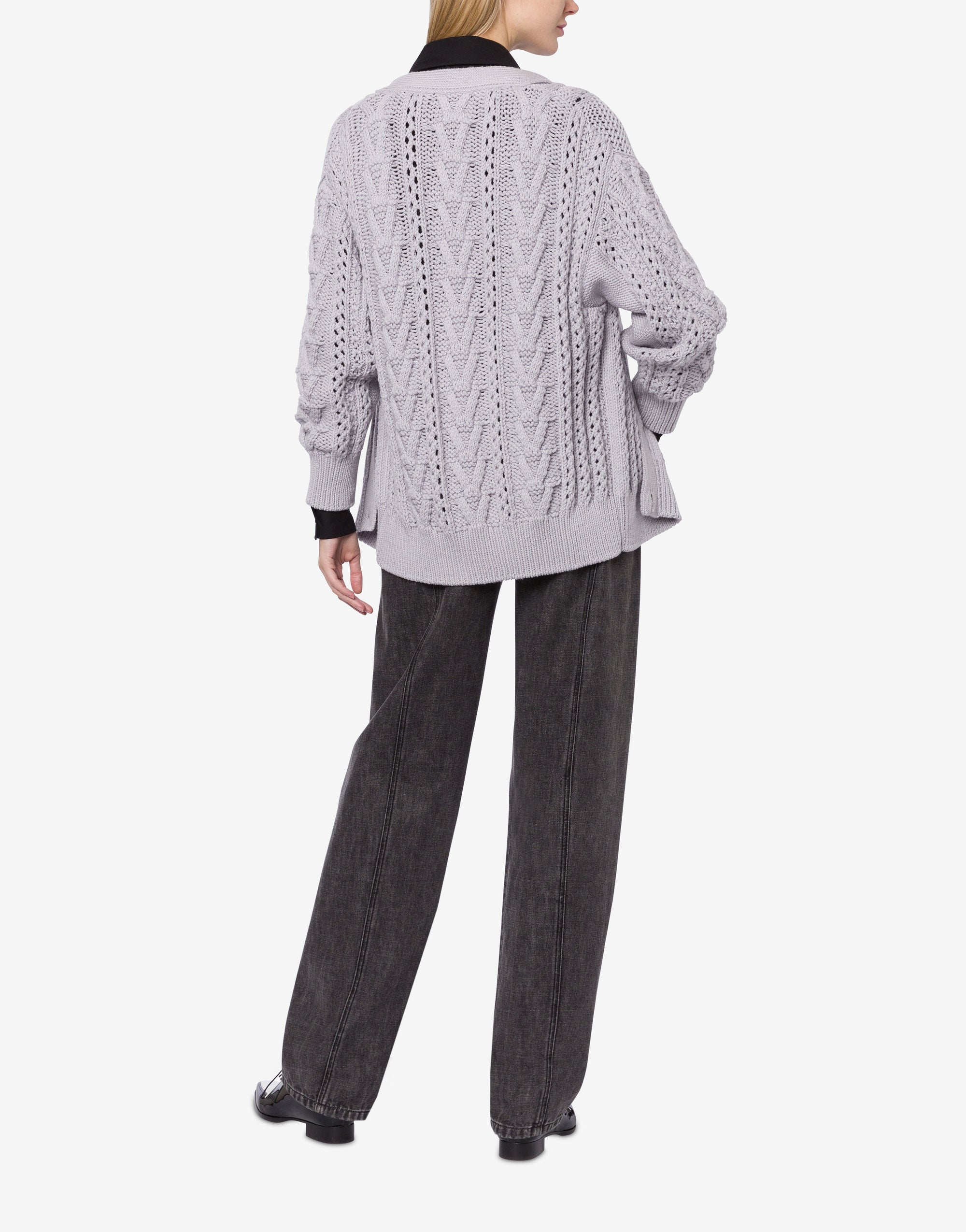 Cardigan oversize en laine - Light Grey