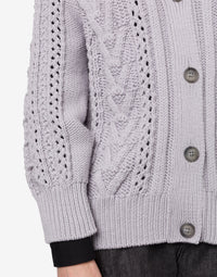 Cardigan oversize en laine - Light Grey