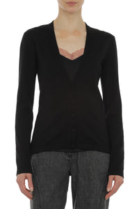 Top en laine à encolure en v - Dark Grey