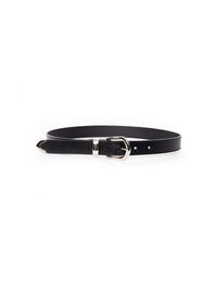 Ceinture en cuir à boucle métallique - Black