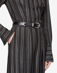 Ceinture en cuir à boucle métallique - Black