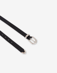 Ceinture en cuir à boucle métallique - Black