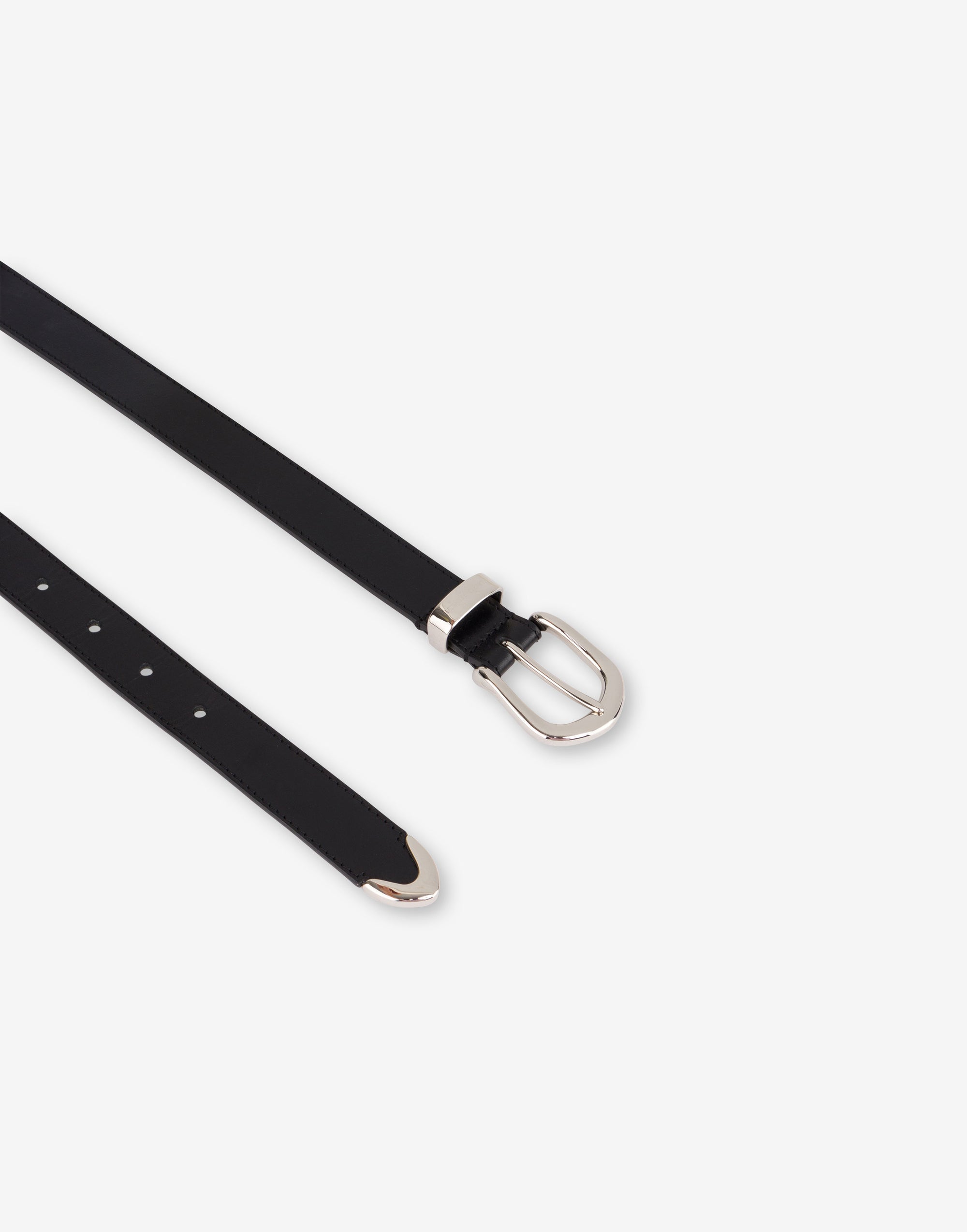 Ceinture en cuir à boucle métallique - Black